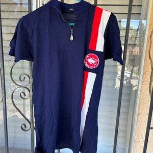 Mens Unisex Vintage Castelli Cycling Shirt Top Red White Blue Eroica Campagnolo